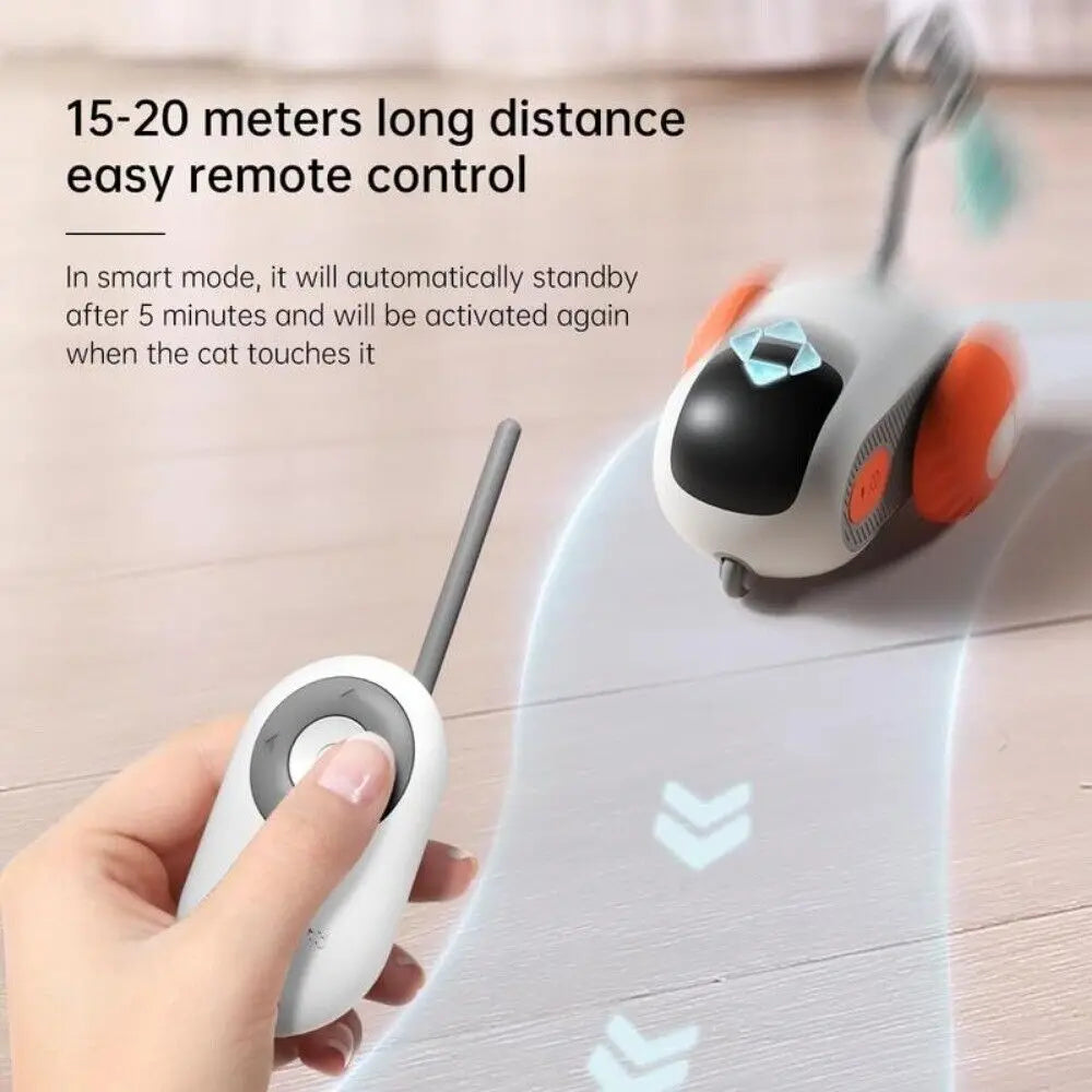 Remote Control Electric Cat Toy Smart Interactive Chase Car Smart Sensing Automatic Mobile Rolling Car Toy Indoor Cats Toys